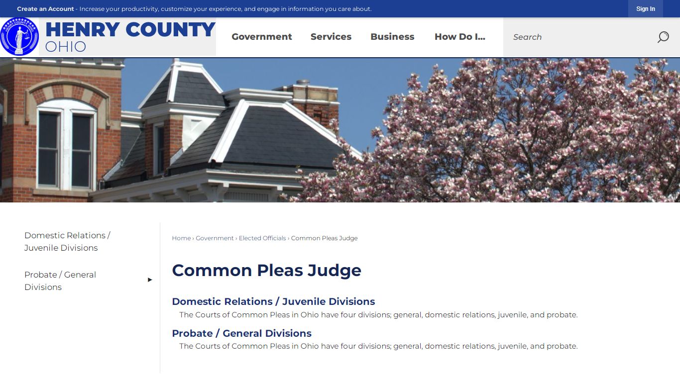 Common Pleas Judge | Henry County, OH